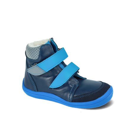 BEDA ZIMNÍ VYŠŠÍ SKY Blue - užší kotník | Dětské zimní zateplené barefoot boty