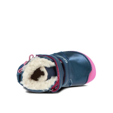 D.D.STEP W073-52684 Tmavě Modrá | Dětské zimní zateplené barefoot boty