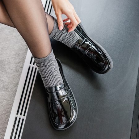 SHAPEN MOKASÍNY SHEEN Black | Dámské barefoot mokasíny