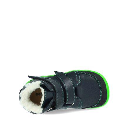 BEDA ZIMNÍ VYŠŠÍ MARCUS Black/Green - užší kotník | Dětské zimní zateplené barefoot boty 2