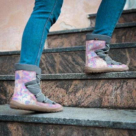 FRODDO TEX TRACK WOOL Pink Shine | Dětské zimní zateplené barefoot boty 7