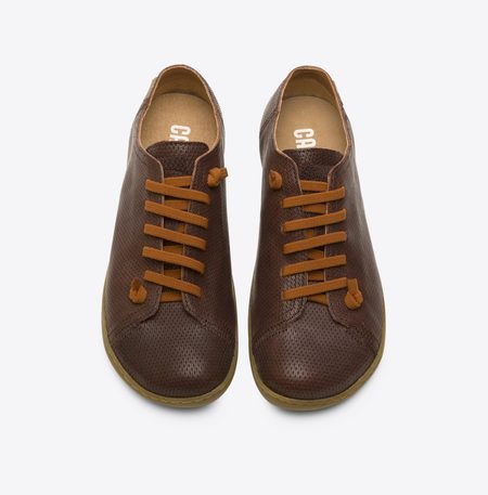 CAMPER SELLA TENISKY MIBRE Brown/Orange laces 2