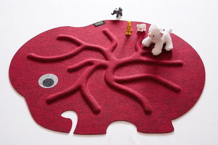 RootyRUG KIDS ELEPHANT Red 5