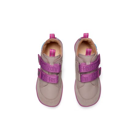 AFFENZAHN LEATHER SNEAKER KOALA Grey Dark Pink 3