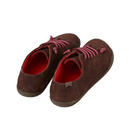 CAMPER PEU UGGY FOCA TENISKY Dark Brown/Red laces 3