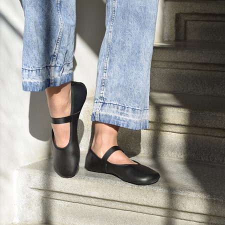 AHINSA SHOES ANANDA BARE ÚZKÁ BALERÍNKA Black 2