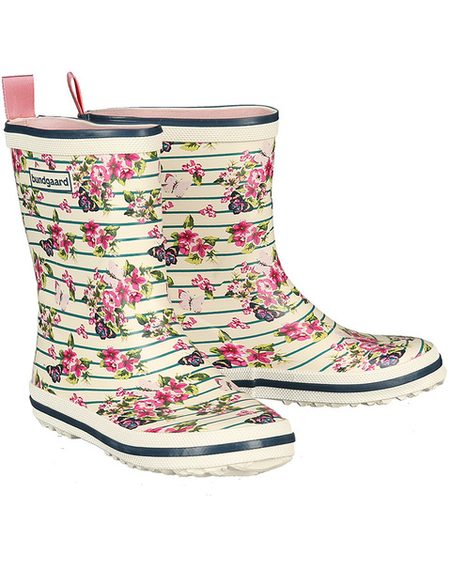 BUNDGAARD TWEEN MID RUBBER BOOT FLORAL STRIPE