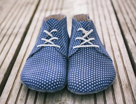 BE LENKA celoročné barefoot Dark Blue Dots