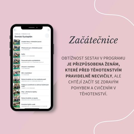 MOBILNÍ APLIKACE: PROGRAMY CVIČENÍ V TĚHOTENSTVÍ – ZAČÁTEČNICE 2