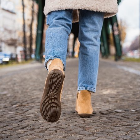 GROUNDIES CAMDEN Mid Beige| Chelsea zateplené barefoot boty 4