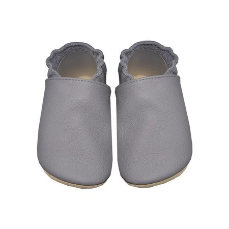 BABY LEATHER SLIPPERS BABICE Grey