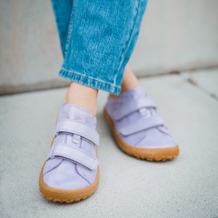 FRODDO TENISKY LEATHER D-VELCRO II Lavender | Dětské barefoot tenisky