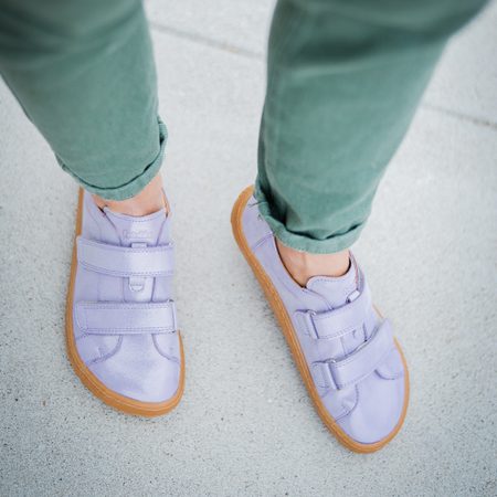 FRODDO TENISKY LEATHER D-VELCRO II Lavender | Dětské barefoot tenisky