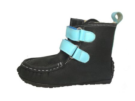 ZEAZOO YETI Black/Light Blue waterproof leather - sheepskin