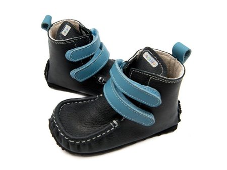 ZEAZOO YETI Black/Light Blue waterproof leather - sheepskin