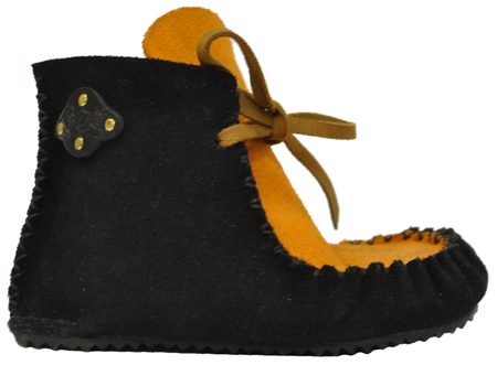 ROSE BAREFOOT Black and orange with sheepskin lining