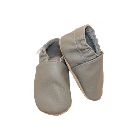 BABY LEATHER SLIPPERS BABICE Grey