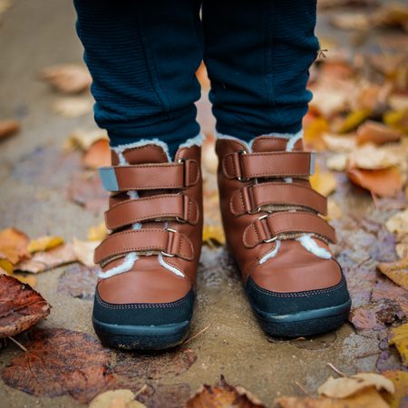 BEDA ZIMNÍ VYŠŠÍ BRUNO Brown | Dětské zimní zateplené barefoot boty 8