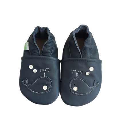 HOPI HOP BAREFOOT KOŽENÉ CAPÁČKY Velryba Navy | Dětské barefoot capáčky