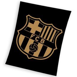 Fotbalová deka 130x160 cm - FC Barcelona (Gradient Black)