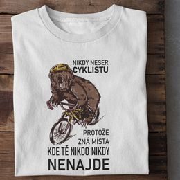 Pánské tričko Nikdy neser cyklistu - medvěd