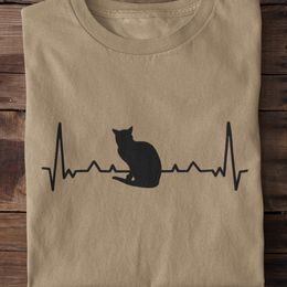 Dámské / pánské tričko EKG křivka - kočka