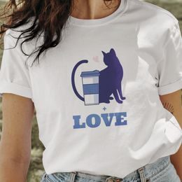 Dámské / pánské tričko Kočka, káva, láska