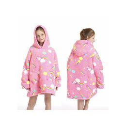 Svítící plyšová deka s rukávy a kapucí - pro děti
