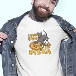 Pánské / Dámské tričko I love dogs and pizza