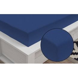Jersey prostěradlo Classic (220 x 200 cm) - Tmavě modrá