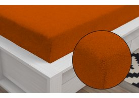 Froté prostěradlo Classic (90 x 200 cm) - Oranžová
