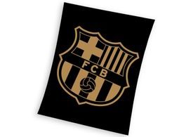 Fotbalová deka 130x160 cm - FC Barcelona (Gradient Black)