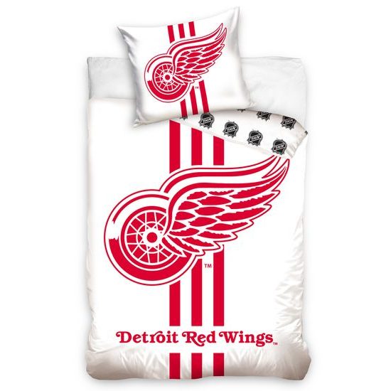 Bavlněné povlečení s 3D fototiskem 140x200, 70x90 cm - Detroit Red Wings White