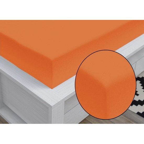 Jersey prostěradlo Classic (220 x 200 cm) - Oranžová