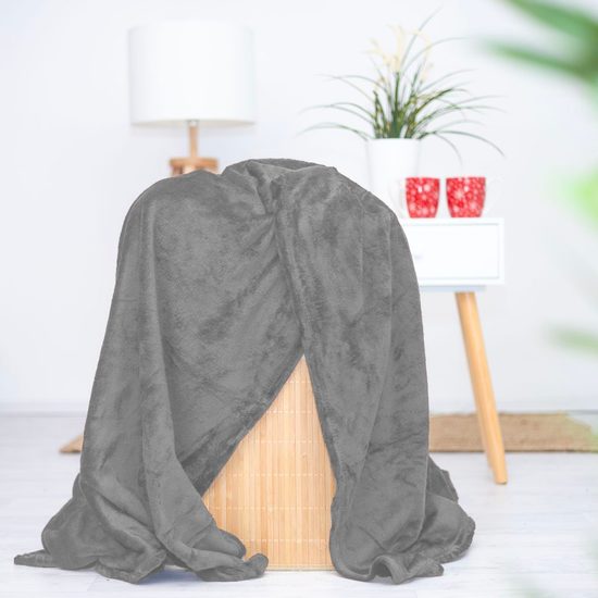 Mikroplyšová deka 150x200 cm - Břidlicově šedá
