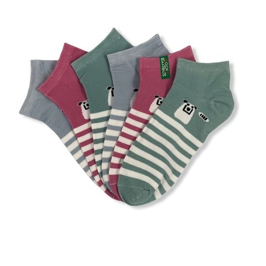 Dámské kotníčkové ponožky (XW2639) - 12 párů (mix barev)