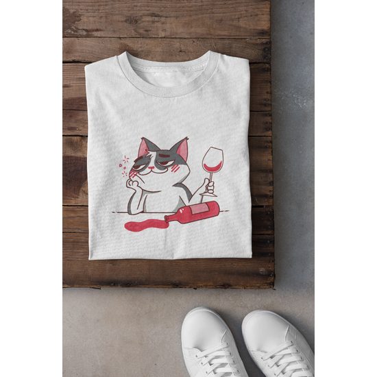 Dámské / pánské tričko Wine cat