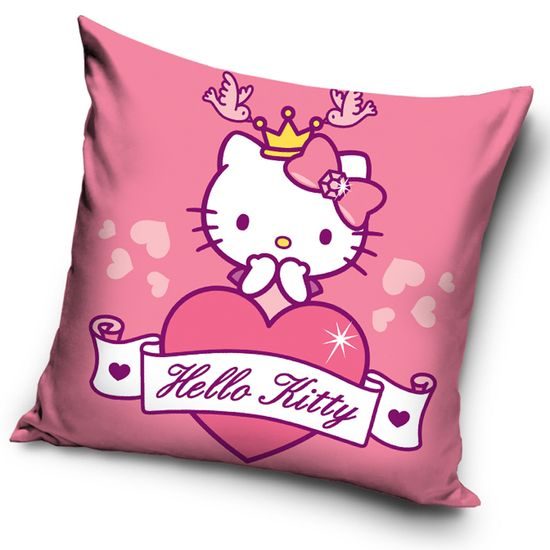 Povlak na polštářek Hello Kitty s korunkou