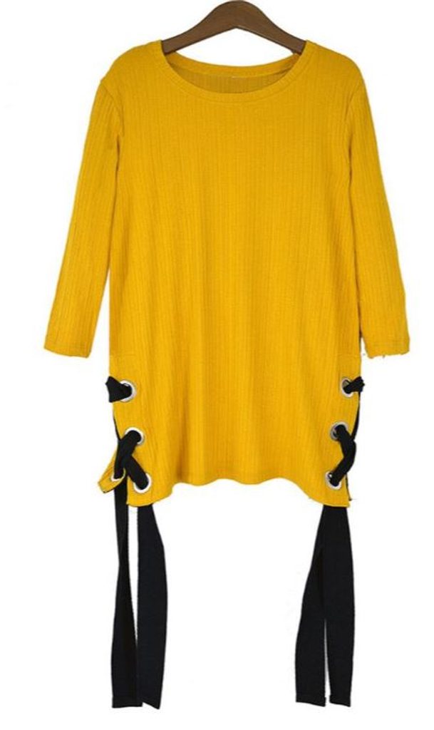 Exkluzivní svetr se šněrováním - UNI (S-L)  Yellow
