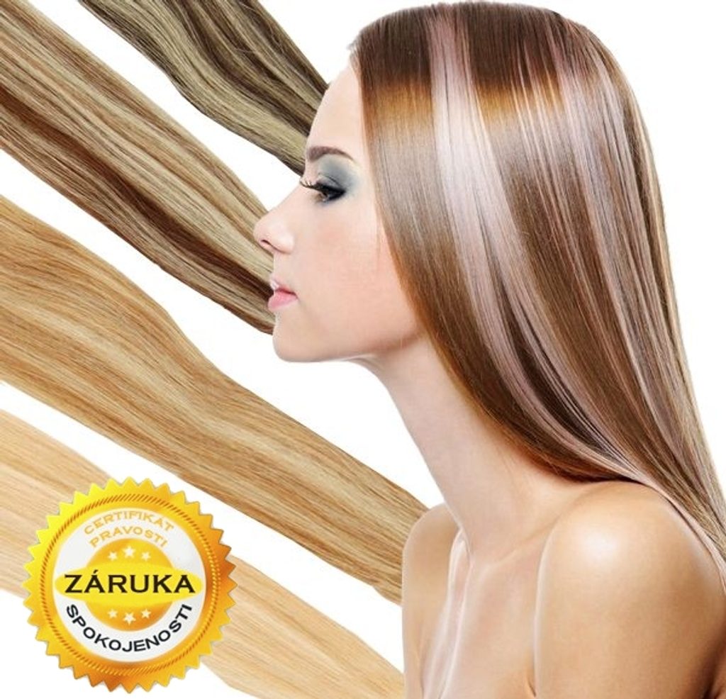 100% Středoevropské vlasy VIRGIN - melírované 35 - 70cm - 55cm / Keratin U- tip / 2/613