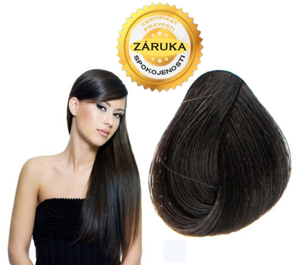 100% Východoevropské vlasy panenské MICRO RING, černo-hnědá 45,50,55 a 60cm - 45cm