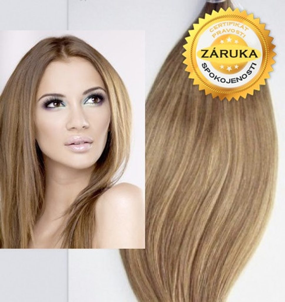 100% Středoevropské vlasy VIRGIN pro metodu MICRO RING, tmavá blond 20 - 70 cm - 60cm