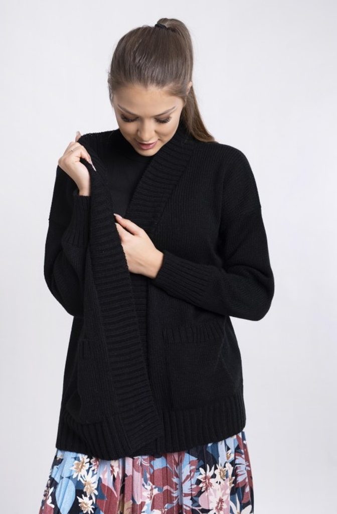 Dámský oversize kardigan - black - UNI (S-L)