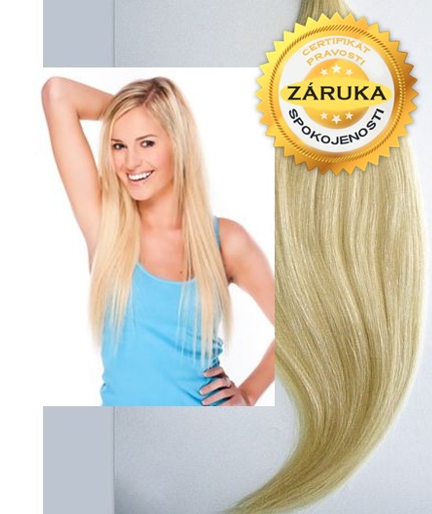 100% Středoevropské vlasy VIRGIN pro metodu MICRO RING, přírodní blond 20 - 70 cm - 20cm