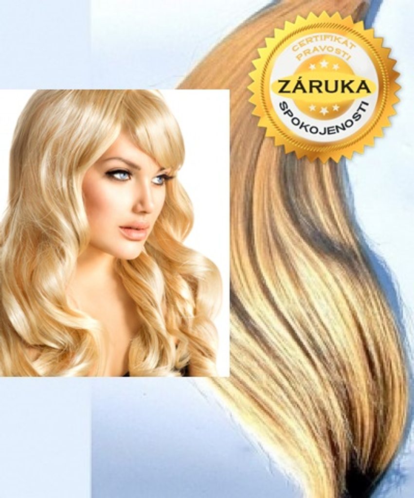 100% Středoevropské vlasy VIRGIN - blond 20 - 70cm - 45cm / Keratin U-tip