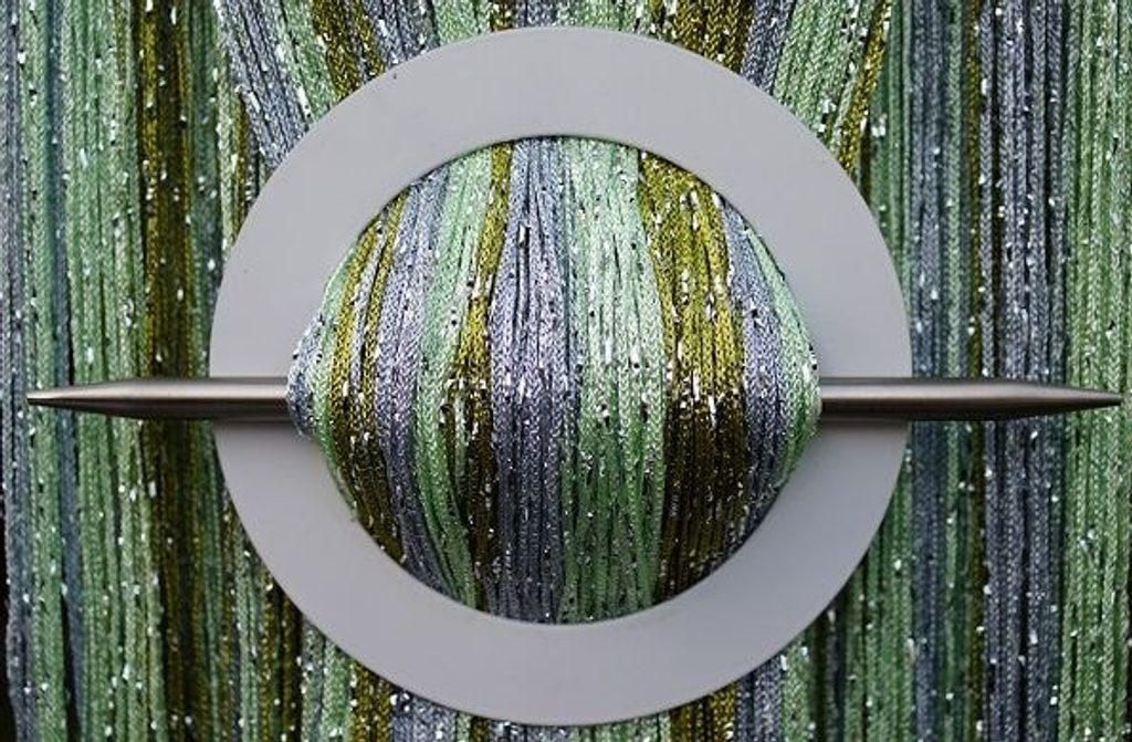 Provázková záclona Luxury - stříbrná, olivová, zelená - 250cm  100cm