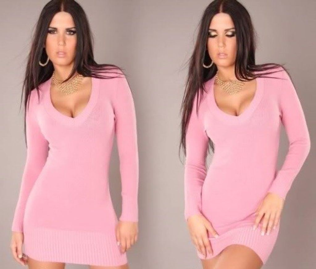 Módní sexy tunika - UNI (S-L)  Pink