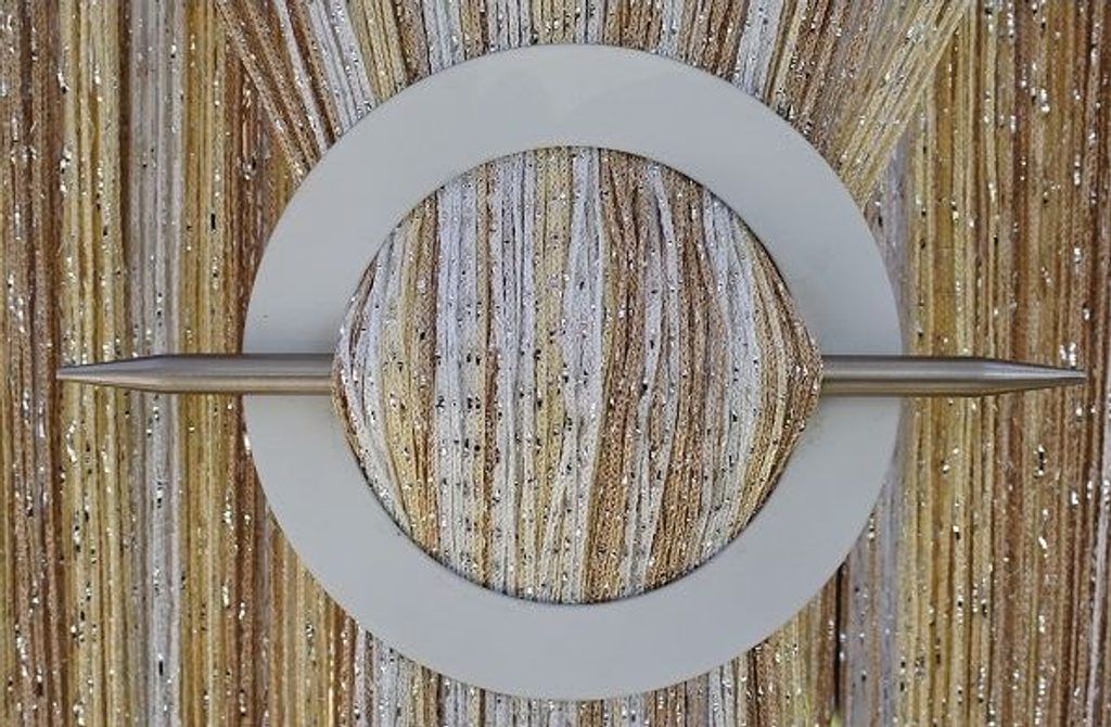 Provázková záclona Luxury - bílá, zlatá, ecru - 250cm  100cm