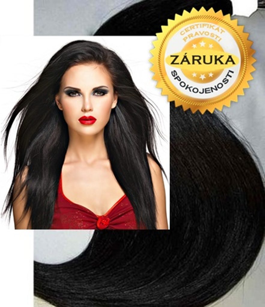 100% Středoevropské vlasy VIRGIN pro metodu MICRO RING, černé 20 - 70 cm - 20cm