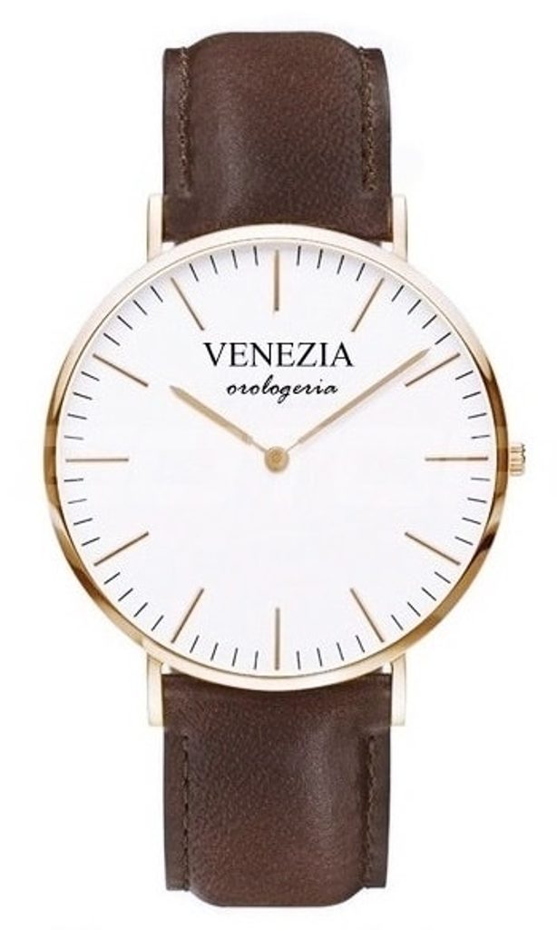 Luxusní elegantní hodinky VENEZIA v extra-jemném provedení! UNISEX - gold/brown